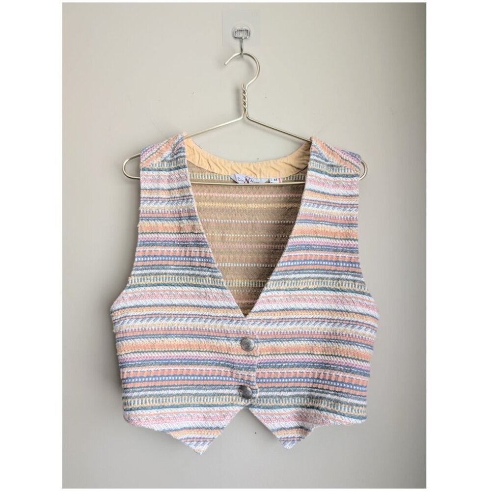 Vintage Striped textured vest by Bar N None